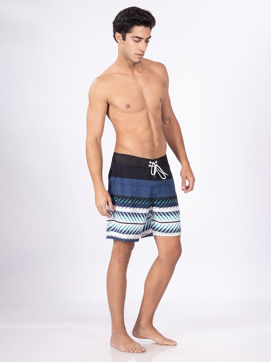 Black Men Mid-Rise Quick Dry Swim Shorts - DIMEH