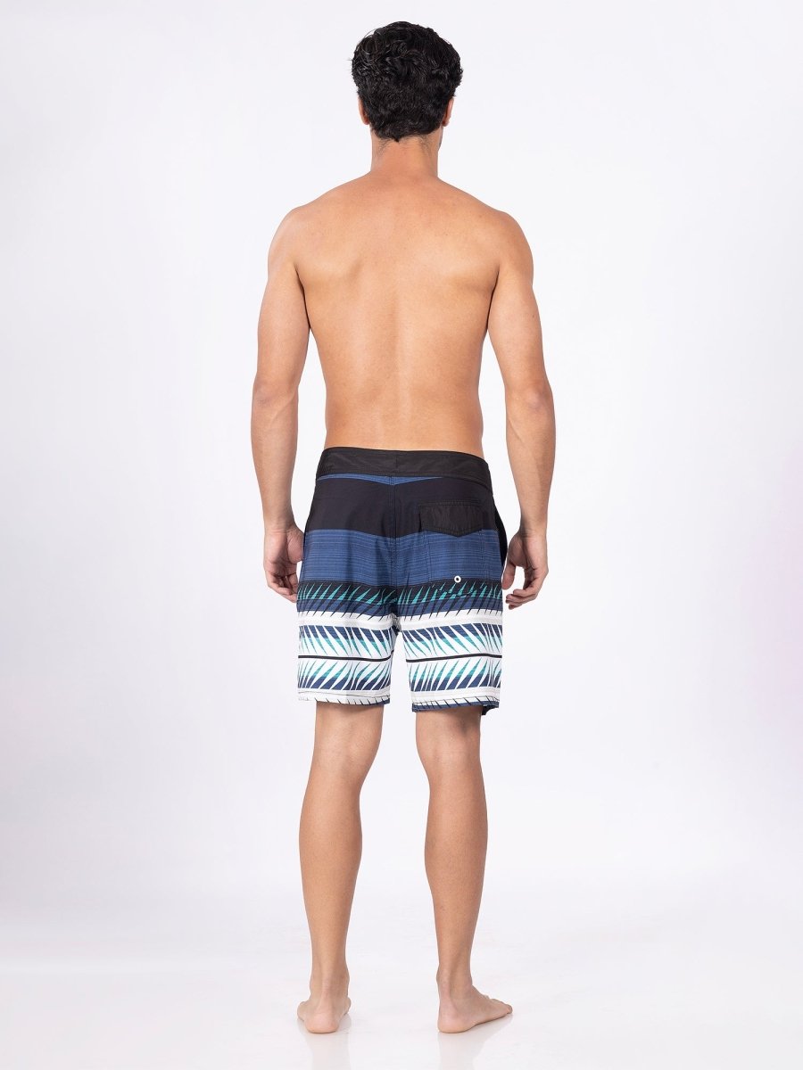 Black Men Mid-Rise Quick Dry Swim Shorts - DIMEH