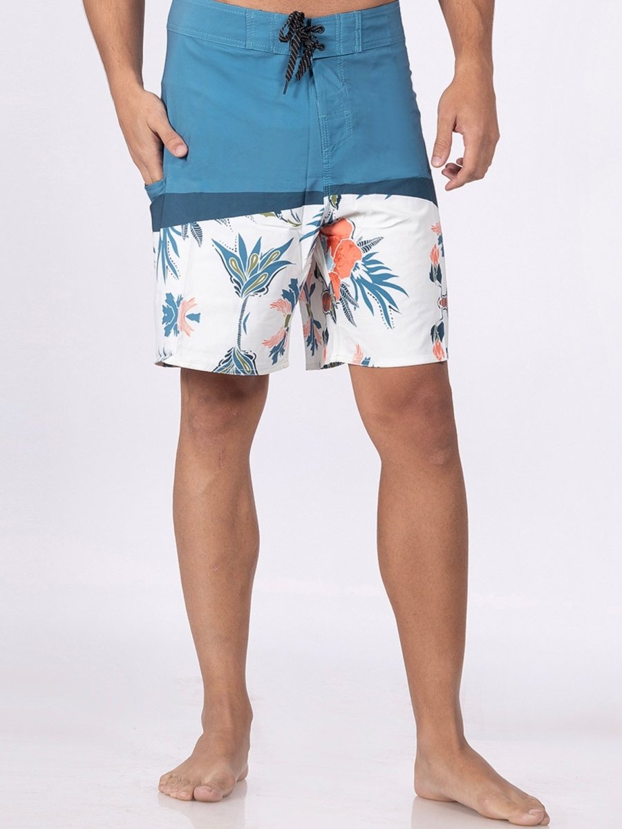 Blue Men Mid-Rise Quick Dry Swim Shorts - DIMEH