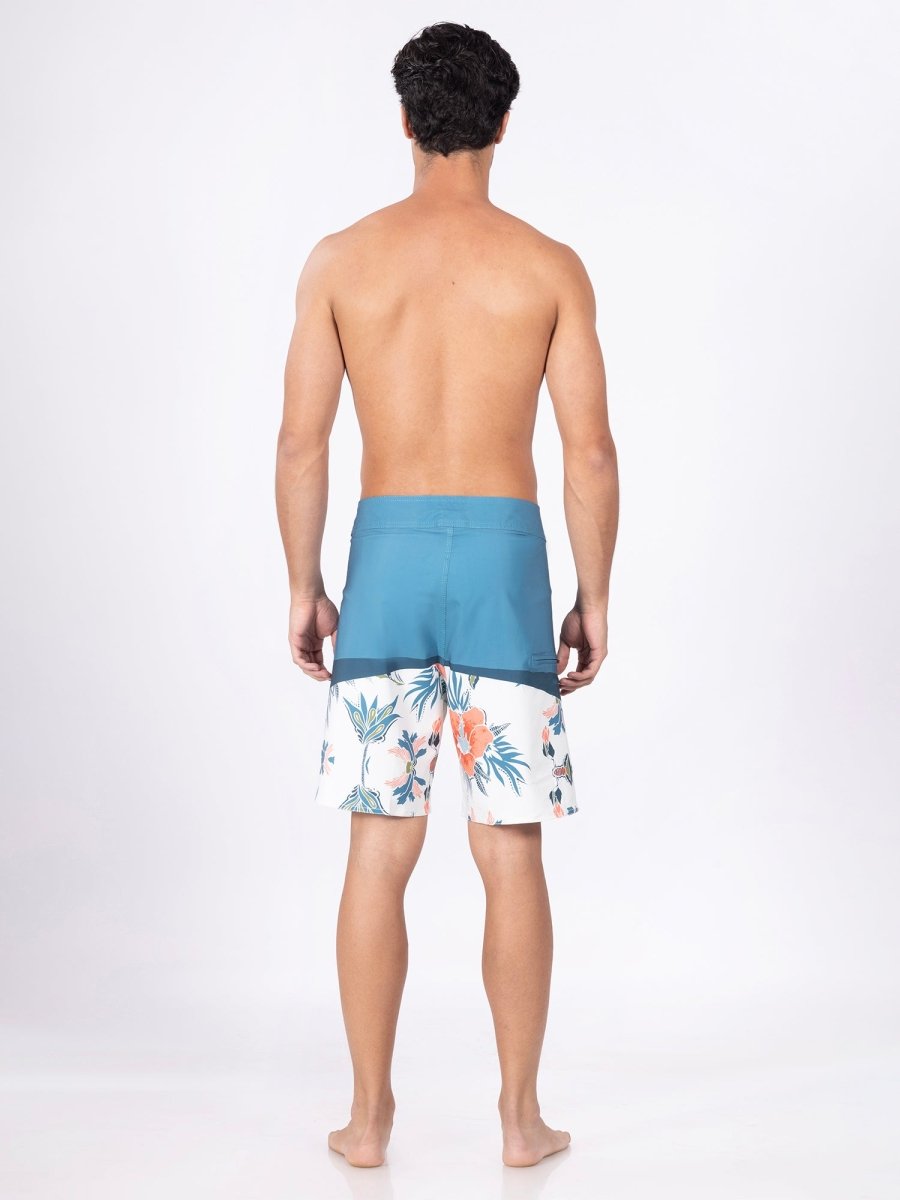 Blue Men Mid-Rise Quick Dry Swim Shorts - DIMEH