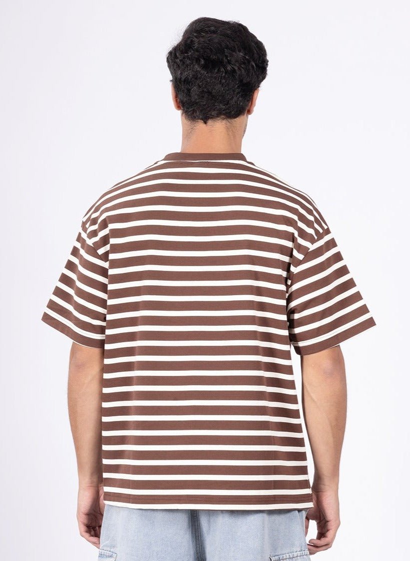 Coffee Swirl Stripe Tee - DIMEH