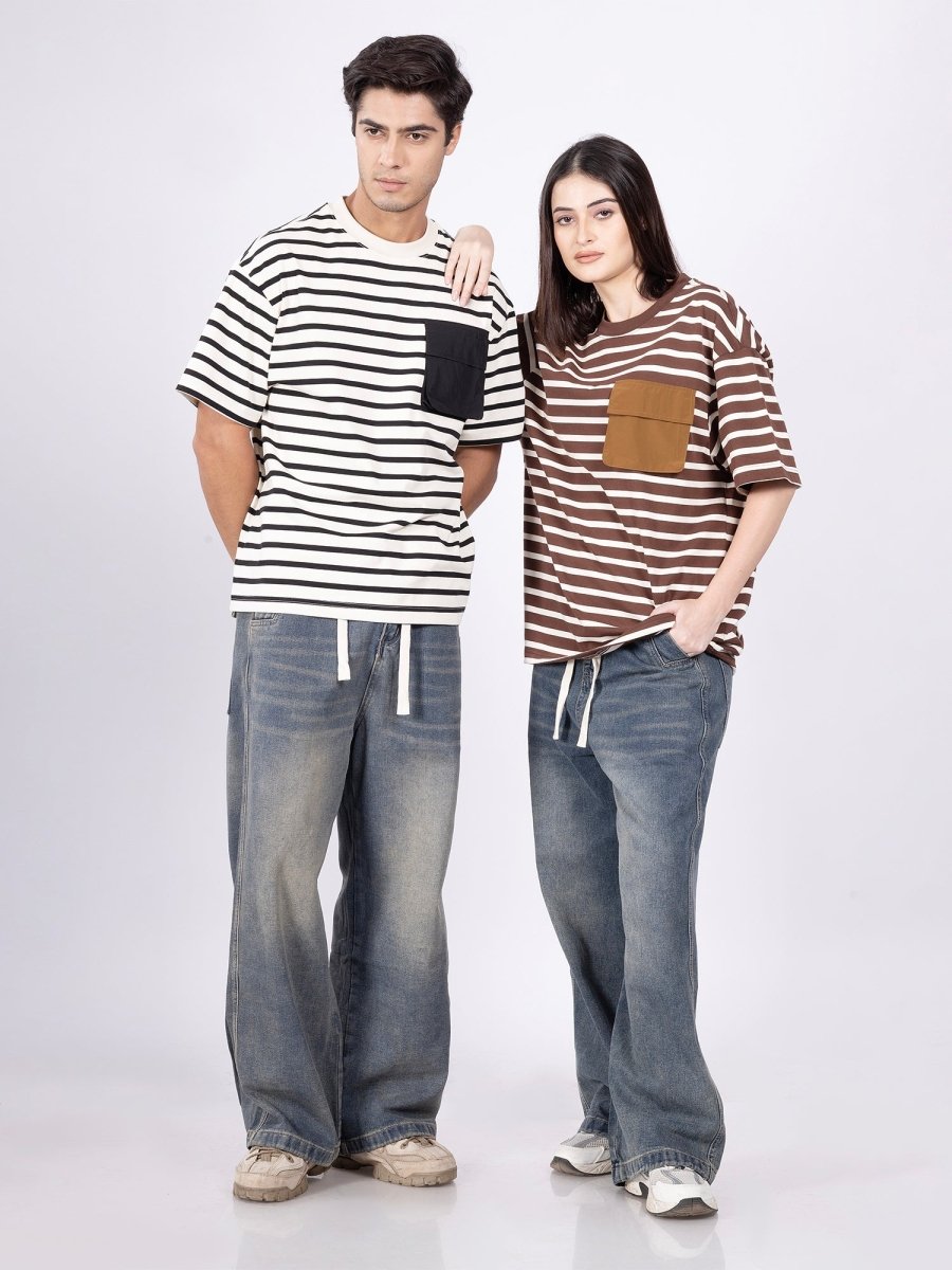 Coffee Swirl Stripe Tee - DIMEH