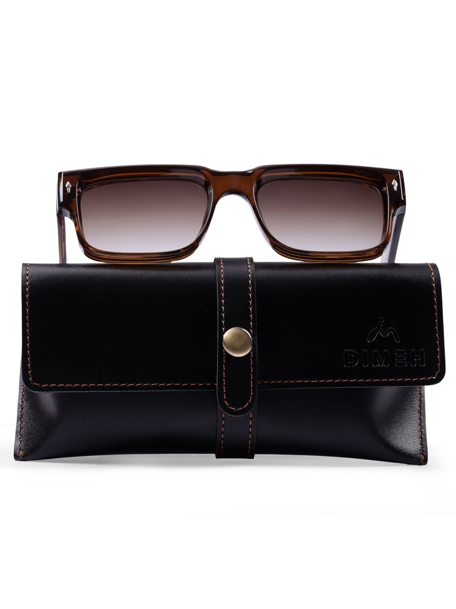 GLOSSY BROWN SUNGLASSES - DIMEH