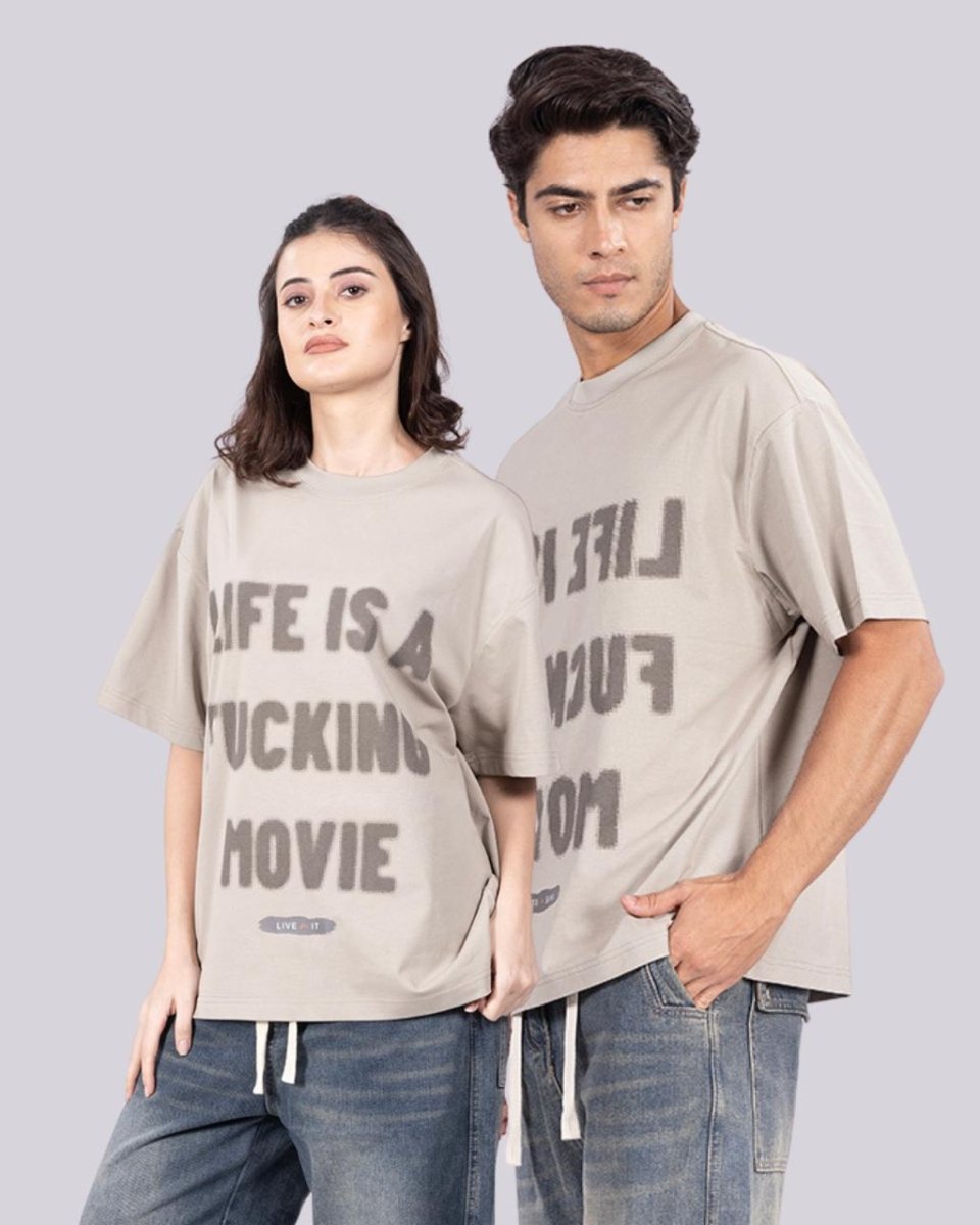 Lyf Is A Fkn Movie Grey T - Shirt [ Unisex ] - DIMEH