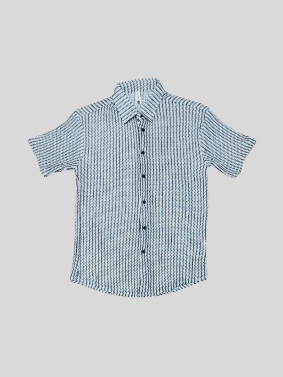 Monochrome White Stripped Shirt - DIMEH