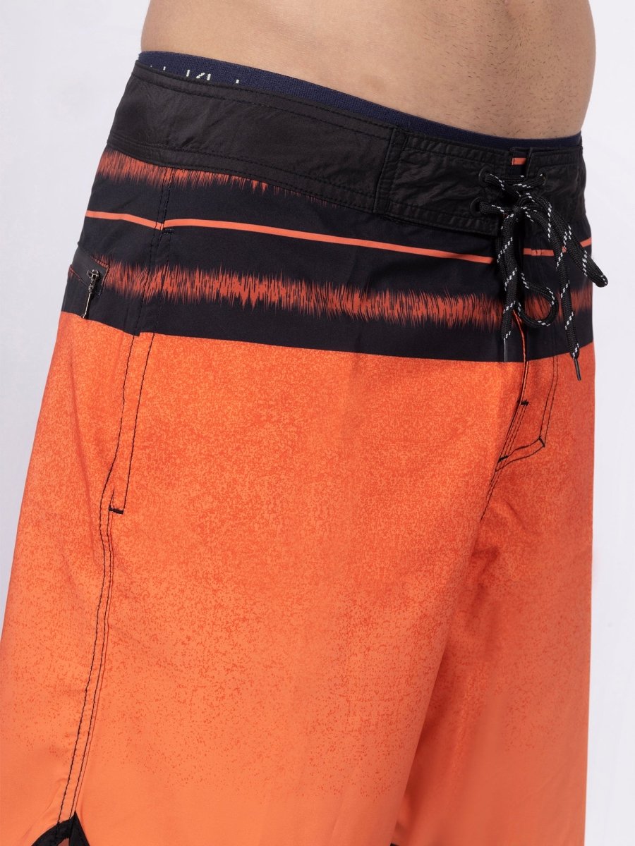 Orange Men Mid-Rise Quick Dry Swim Shorts - DIMEH