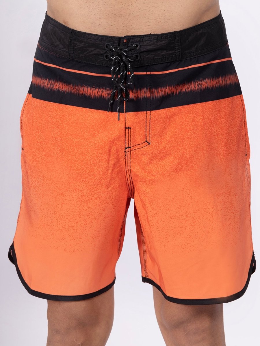 Orange Men Mid-Rise Quick Dry Swim Shorts - DIMEH