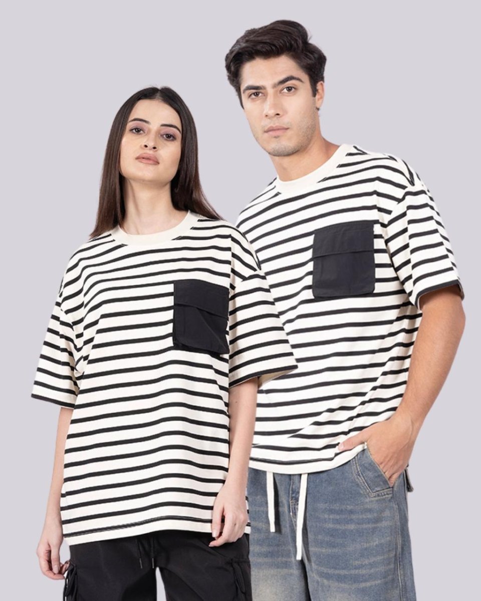 Swirl Vanilla Stripe T - Shirt [ Unisex ] - DIMEH