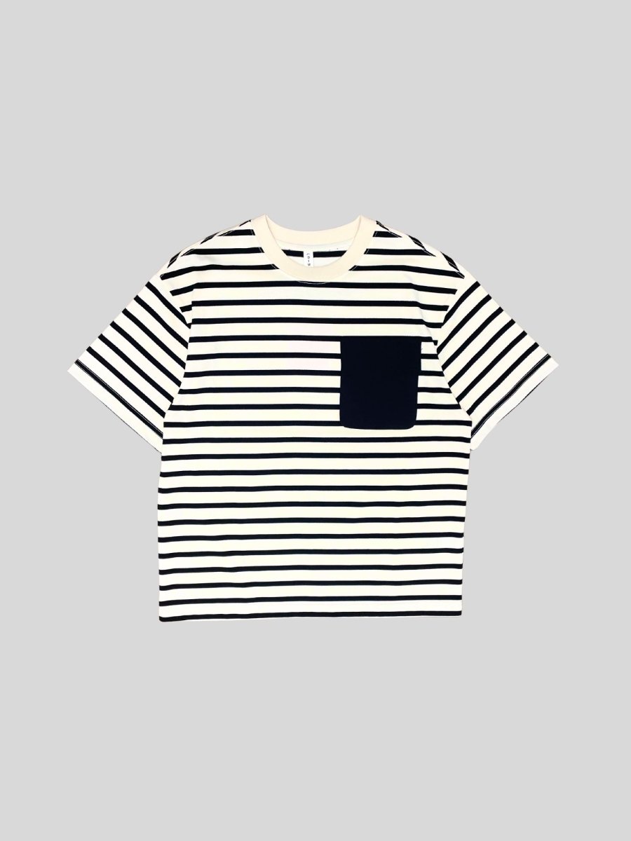 Swirl Vanilla Stripe T-Shirt [ Unisex ] - DIMEH