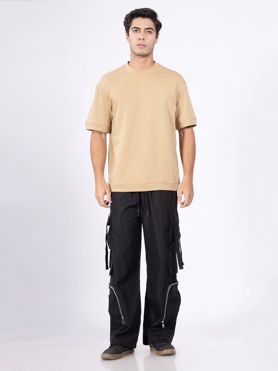 Urban Ease Beige Loose Fit Tee - DIMEH