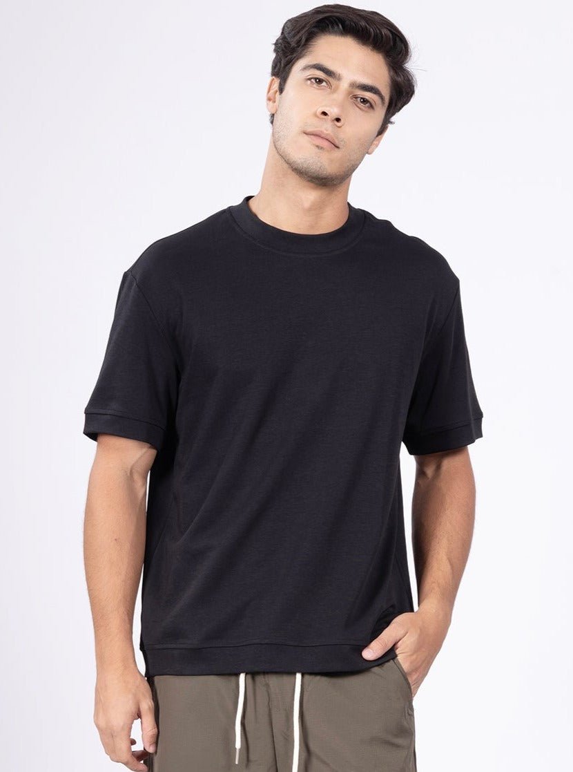 Urban Ease Black Loose Fit Tee - DIMEH