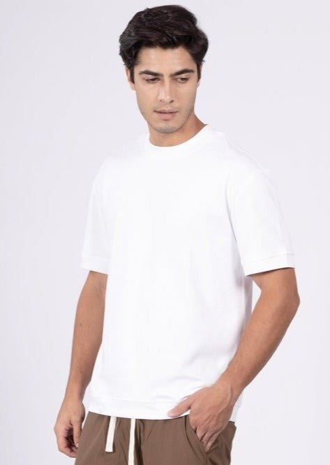 Urban Ease White Loose Fit Tee - DIMEH