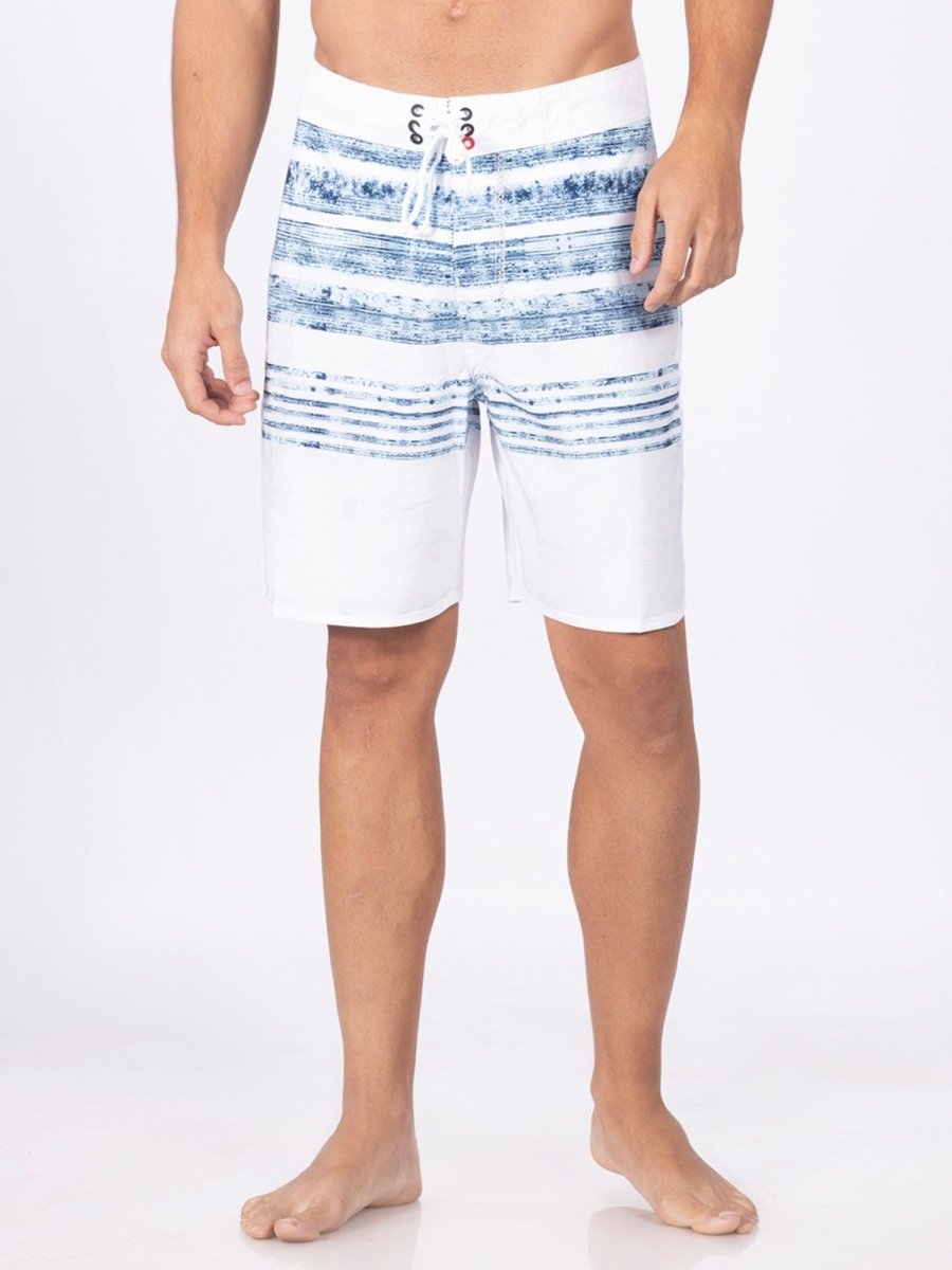 White Men Mid-Rise Quick Dry Swim Shorts - DIMEH